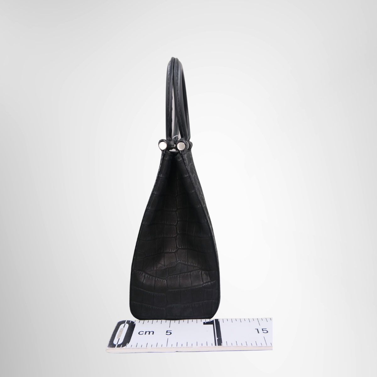 Gancini Handbag in Croc Embossed