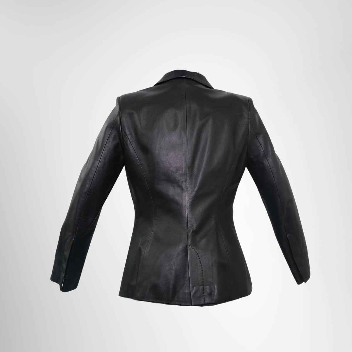 Salvatore Ferragamo Leather Blazer Jacket – Black, Size 10