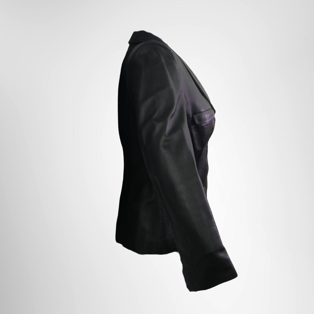 Ferragamo Leather Jacket – Pre-Owned Luxury Brand Apparel – Antonio & Co Side View 