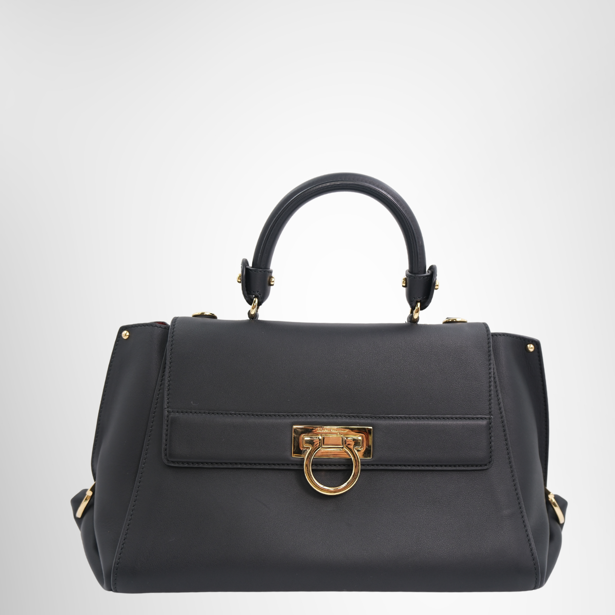 Ferragamo Sofia Top Handle Bag in Black – Pre-Owned Luxury Brand Bag – Antonio & Co