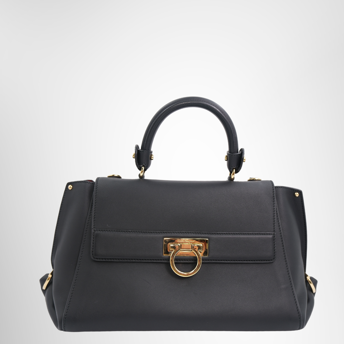 Ferragamo Sofia Top Handle Bag in Black – Pre-Owned Luxury Brand Bag – Antonio & Co