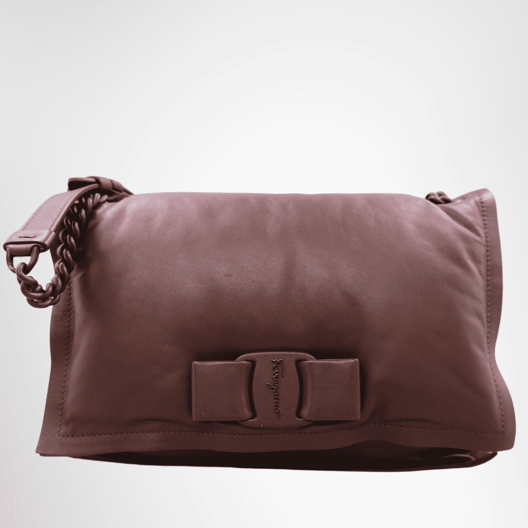 Salvatore Ferragamo Viva Bow Shoulder Bag – Maroon