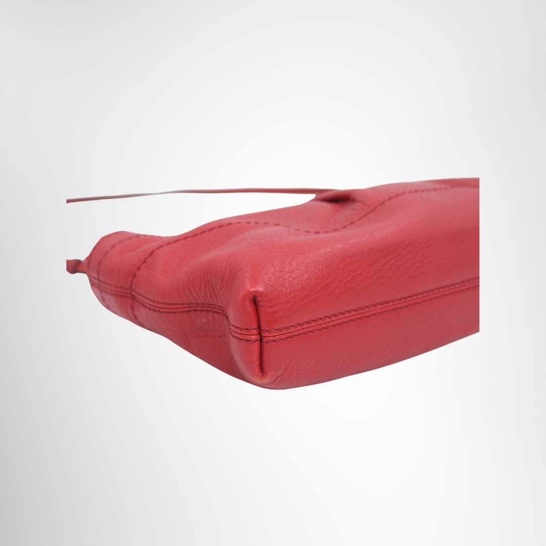 
Ferragamo Preowned Luxury Bag Gancini Red Shoulder Bag Bottom Side View 2