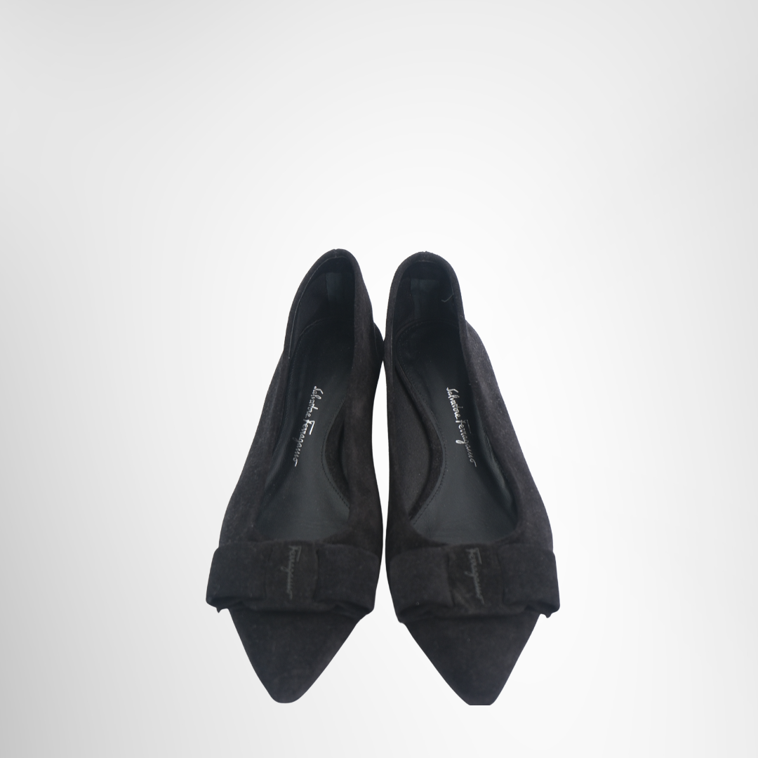 Ferragamo Preowned Luxury Flats Viva Bow Ballet Flat Front View