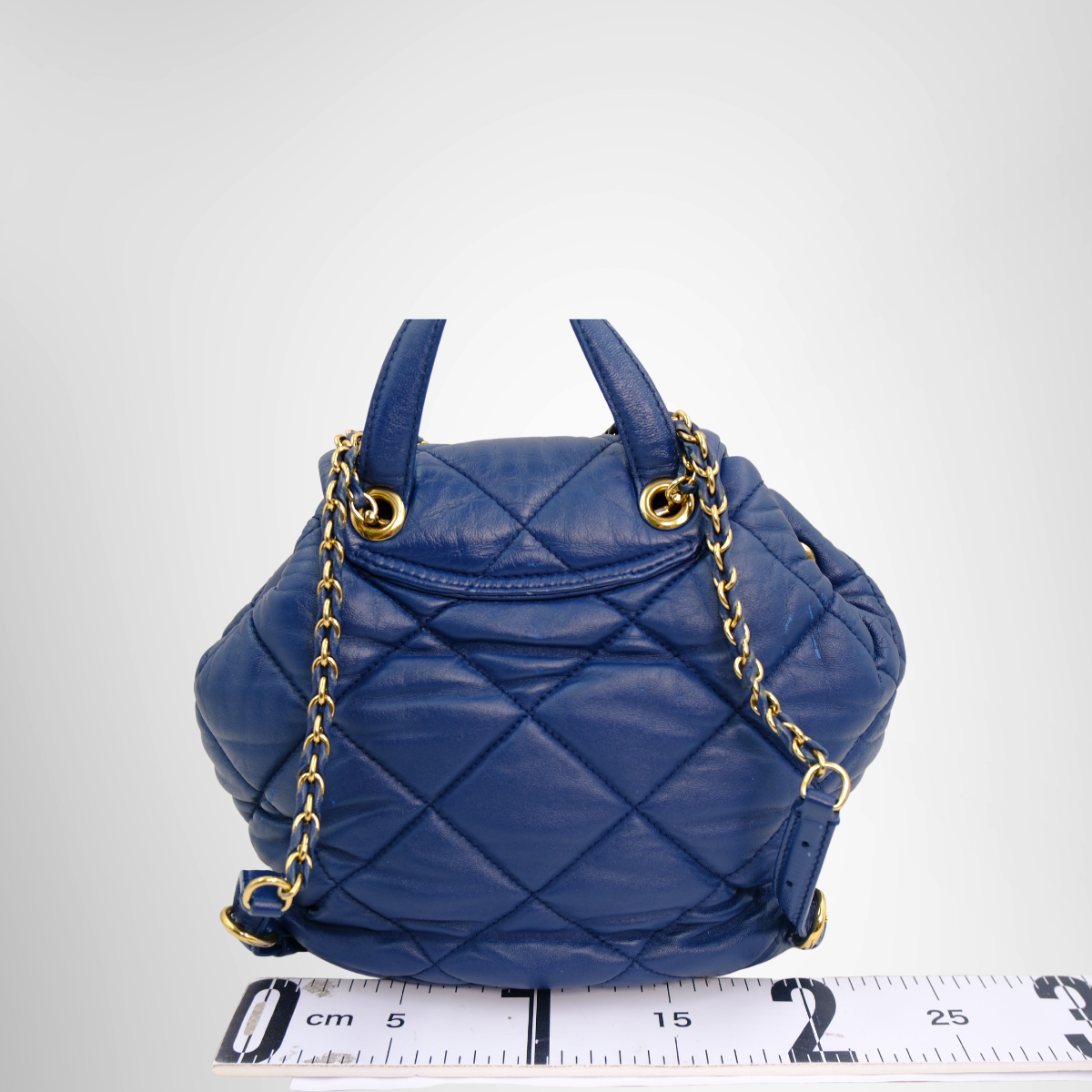 Ferragamo Preowned Luxury Navy Backpack - Antonio & Co. Back View