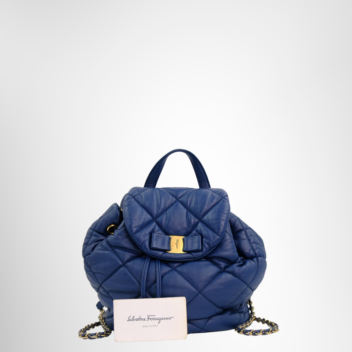 Ferragamo Preowned Luxury Navy Backpack - Antonio & Co. Front1