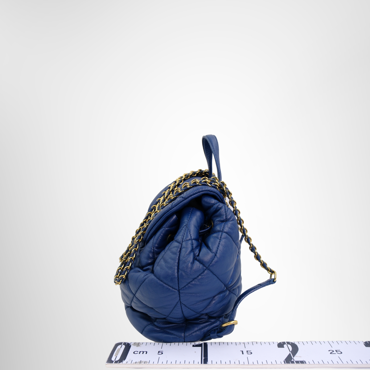 Ferragamo Preowned Luxury Navy Backpack - Antonio & Co. Side View