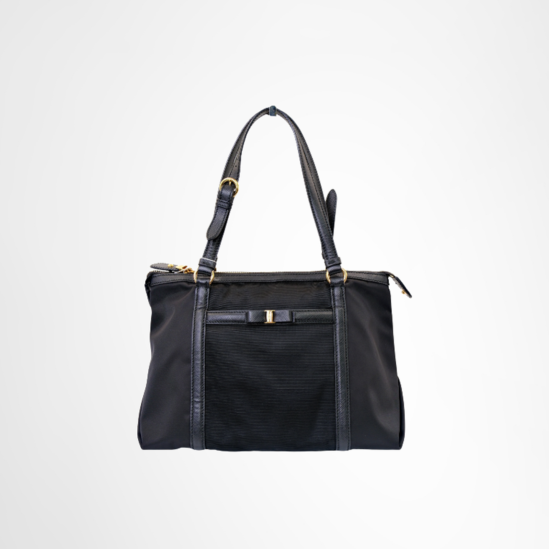 Ferragamo Preowned Luxury Ribbon Motif Shoulder Bag Front Page1 - Antonio & Co.