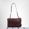 Ferragamo Preowned Luxury Viva Bow Shoulder Bag in Maroon Front View - Antonio & Co.