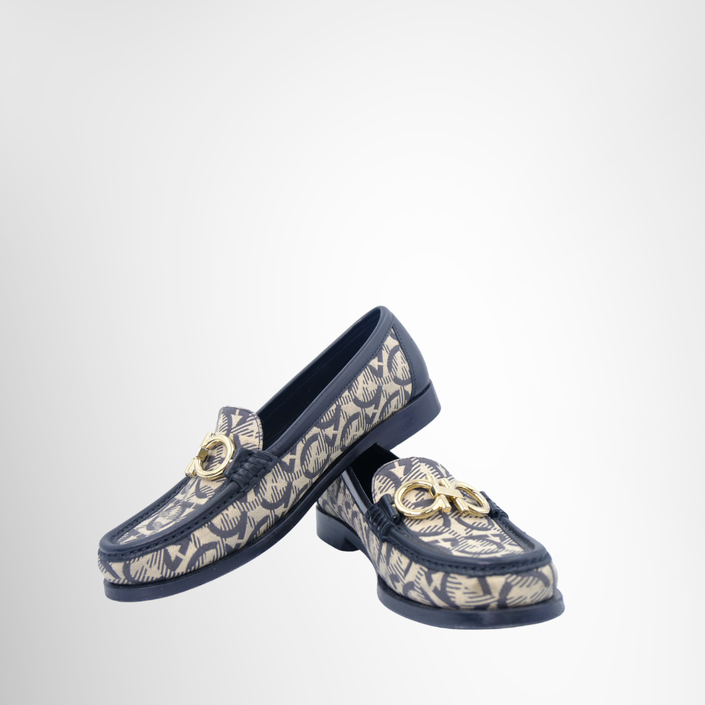 Ferragamo Rolo Gancini Monogram Loafer Size 6 – Pre-Owned Luxury Shoes – Antonio & Co – Side View