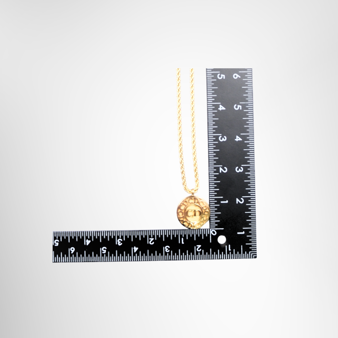 Round Pendant CD Logo in Gold Tone