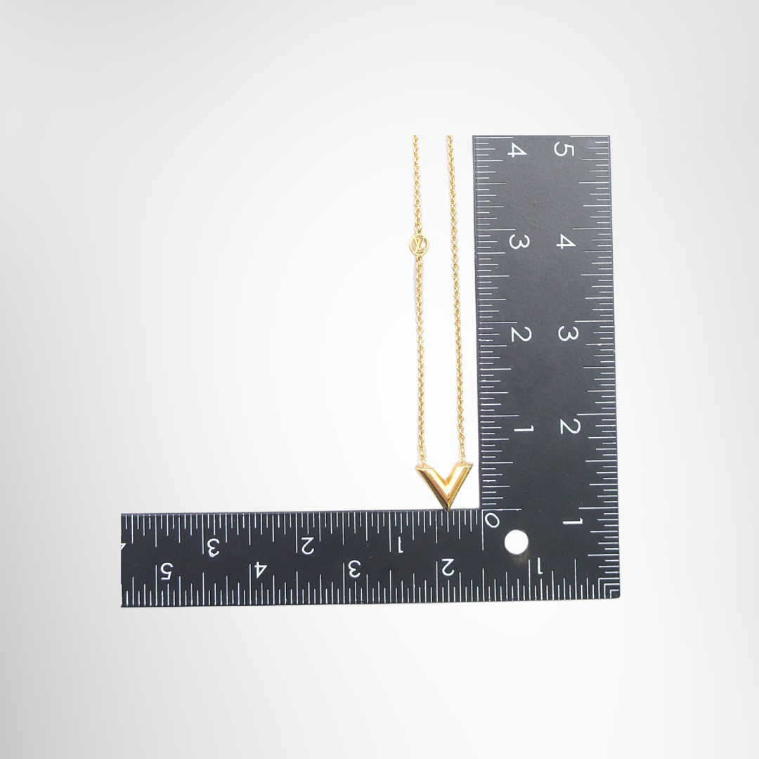 Louis Vuitton Essential V Necklace in Gold Tone