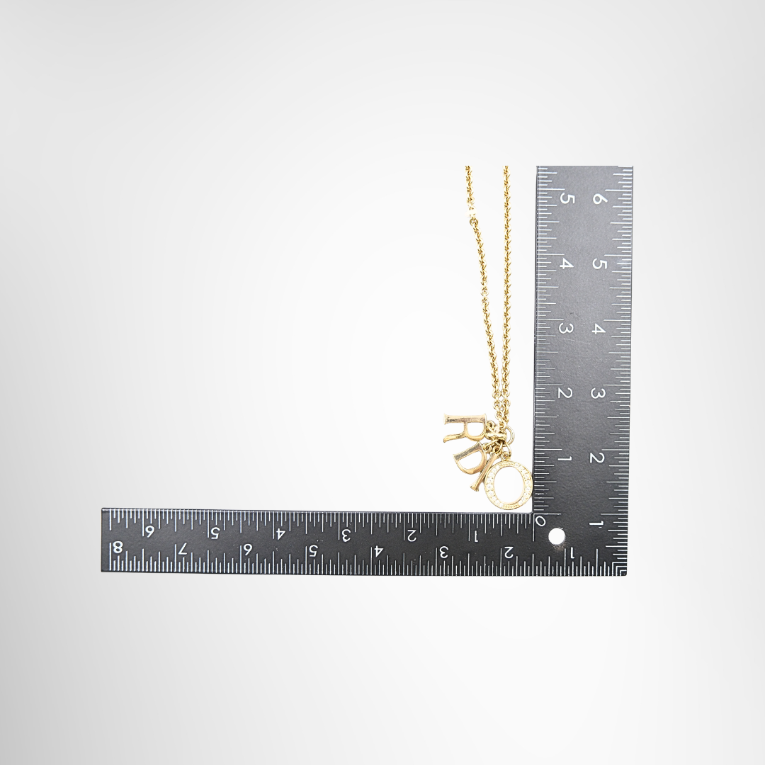 Dior 2000s Logo Letters Polished Necklace – Gold Tone, 52 cm