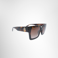 Furla Preowned Luxury SFU837 Brown Tortoise Acetate Frame Side View