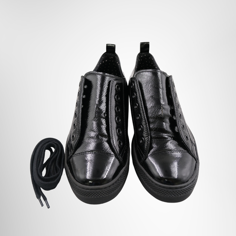 Givenchy Low Top Sneakers - Glossy Black Patent Leather