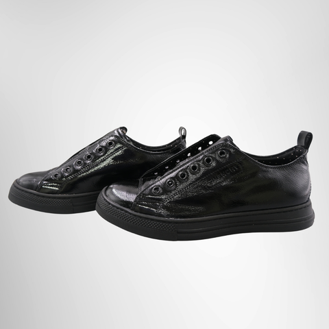 Givenchy Low Top Sneakers - Glossy Black Patent Leather