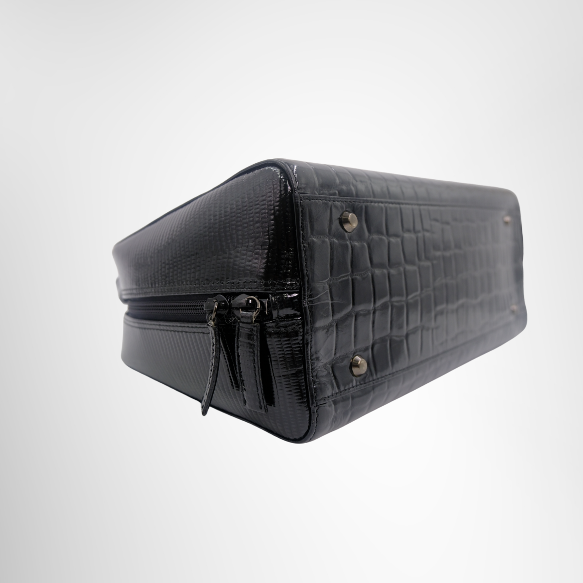 Givenchy Preowned Luxury Embosses Black Handbag Bottom Side View1 - Antonio & Co.