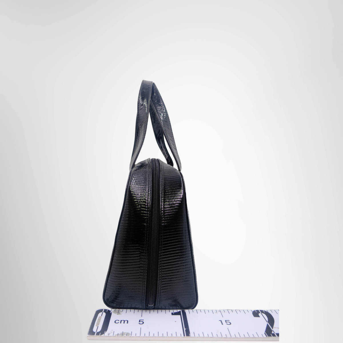 Givenchy Preowned Luxury Embosses Black Handbag Side View - Antonio & Co.