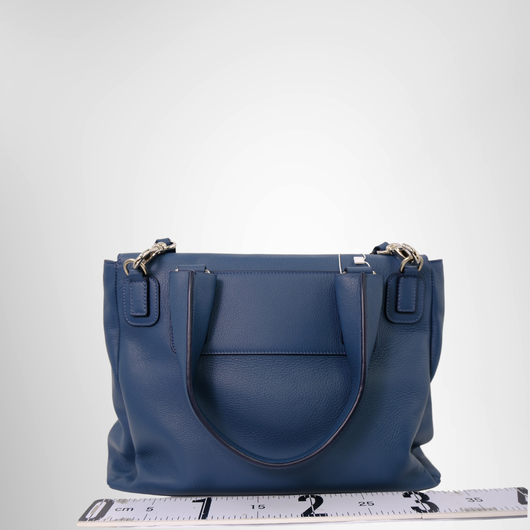 Givenchy Preowned Luxury Small Blue Pandora Pure Flap Bag Back View - Antonio & Co.