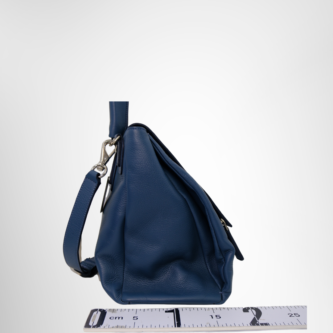 Givenchy Preowned Luxury Small Blue Pandora Pure Flap Bag Side View - Antonio & Co.