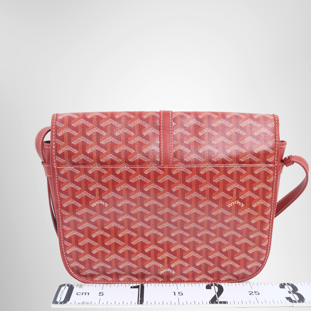 Goyard Preowned Luxury Bag Belvedere MM Burgundy MM Bag Back View