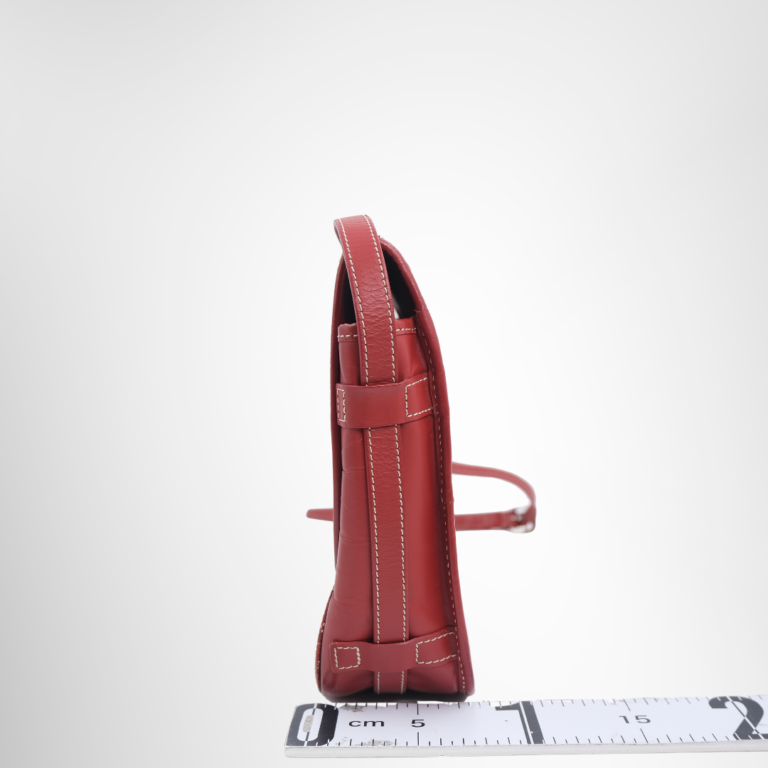 Goyard Preowned Luxury Bag Belvedere MM Burgundy MM Bag Side View