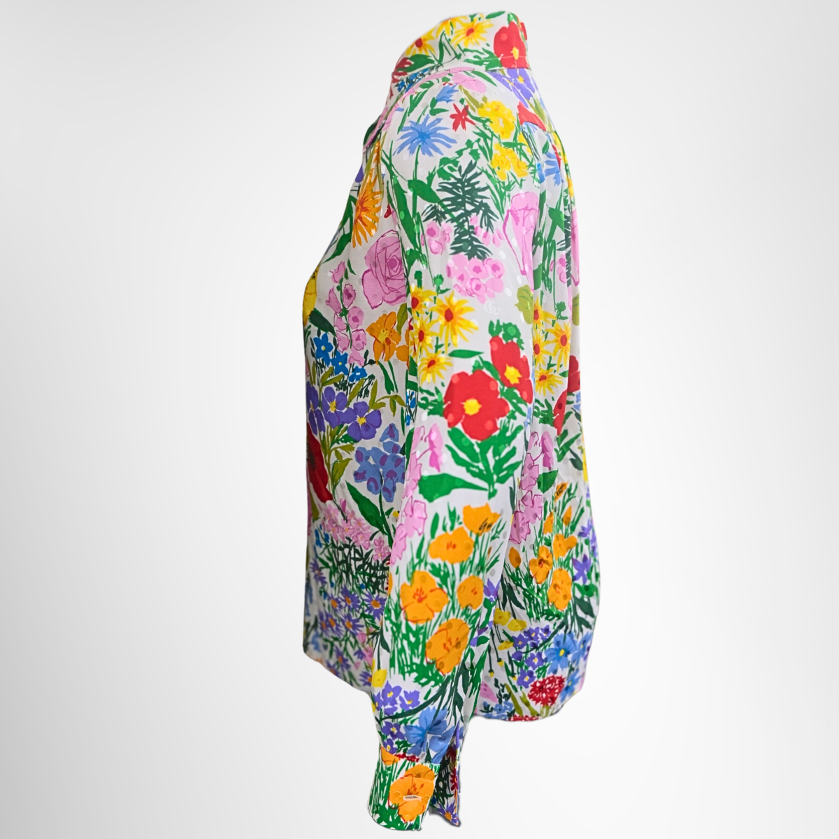 Gucci Silk Floral Long Sleeve – Pre-Owned Luxury Brand Apparel – Antonio & Co Side View 2