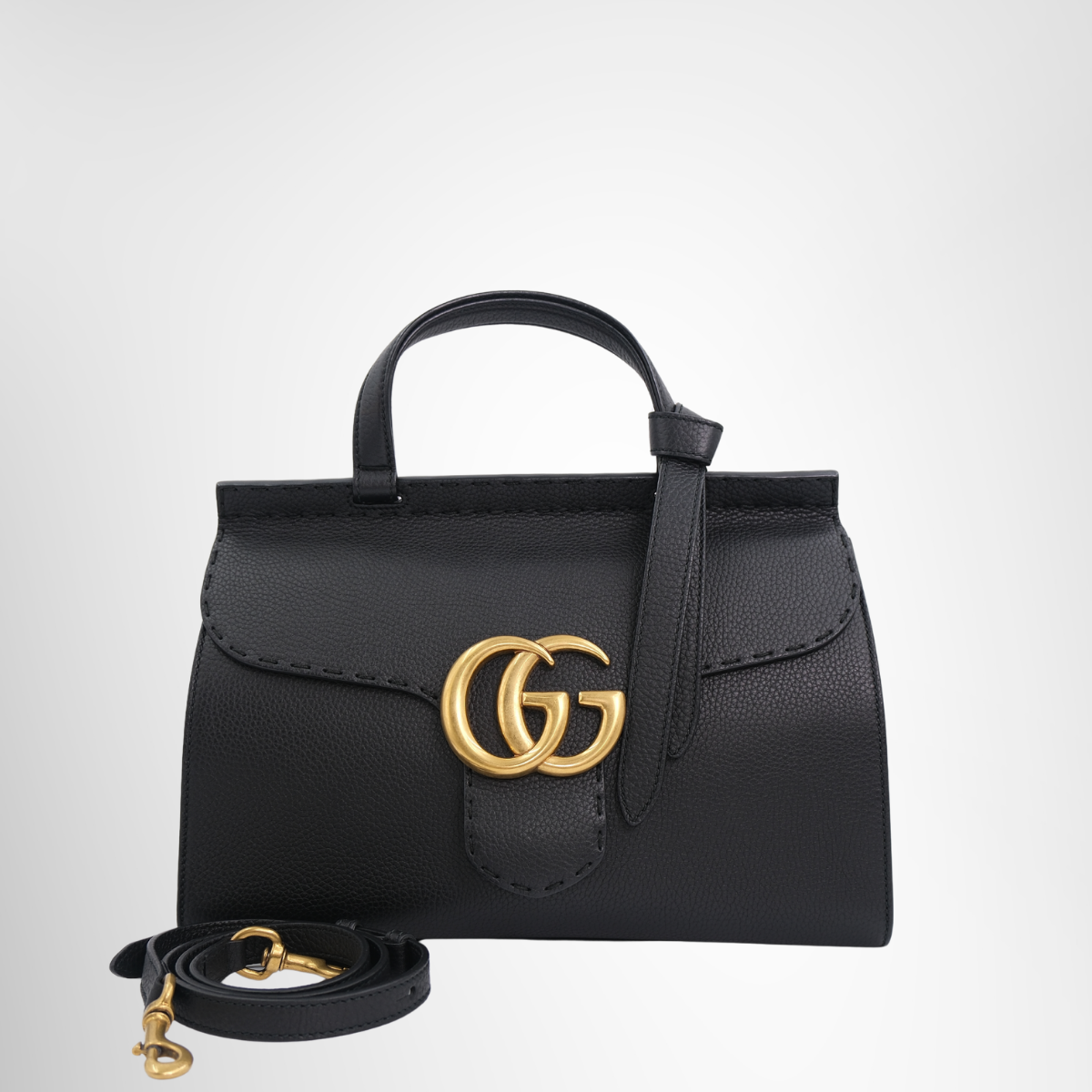 Gucci GG Marmont Leather Top Handle Bag – Pre-Owned Luxury Brand Bag – Antonio & Co – Front View.