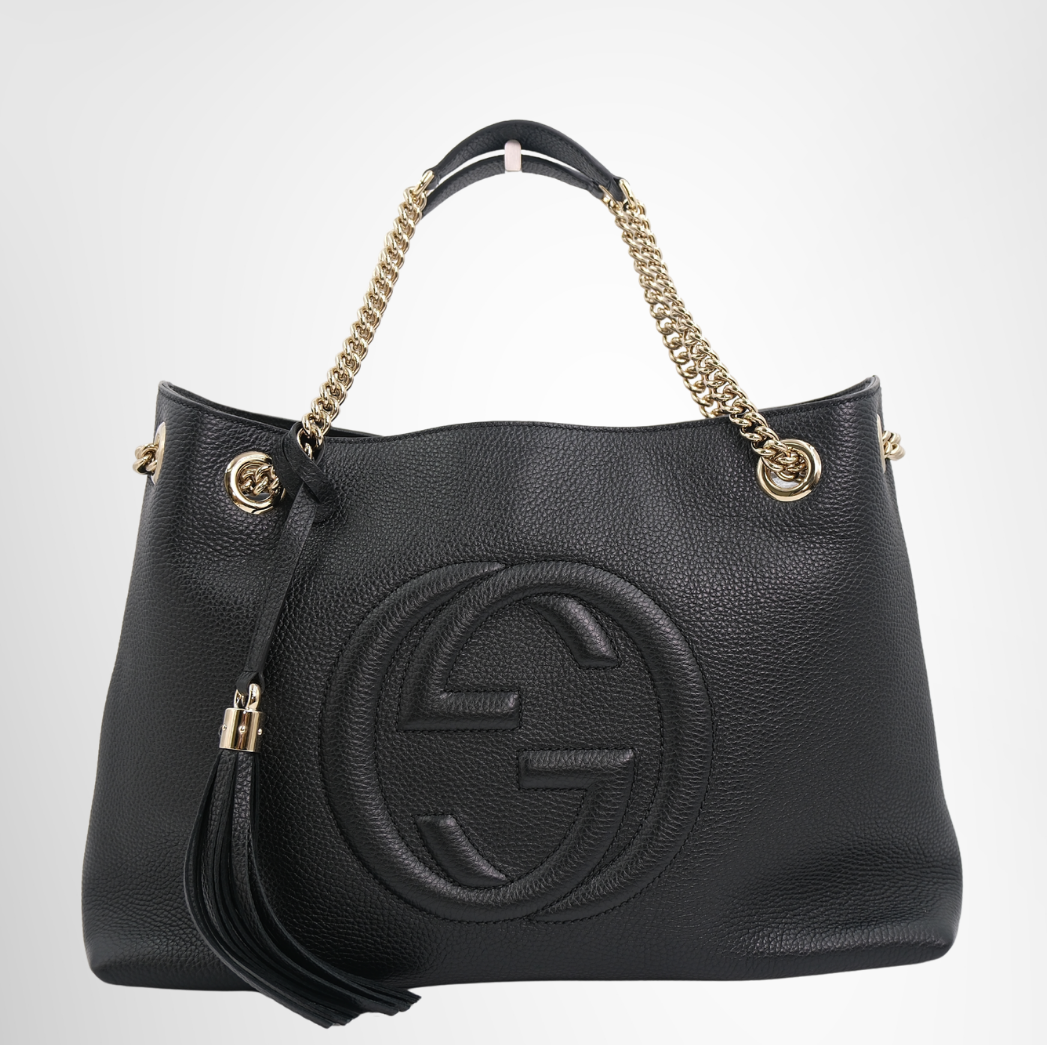 Gucci Soho Chain Handbag in Black – Pre-Owned Luxury Brand Bag – Antonio & Co Front Page