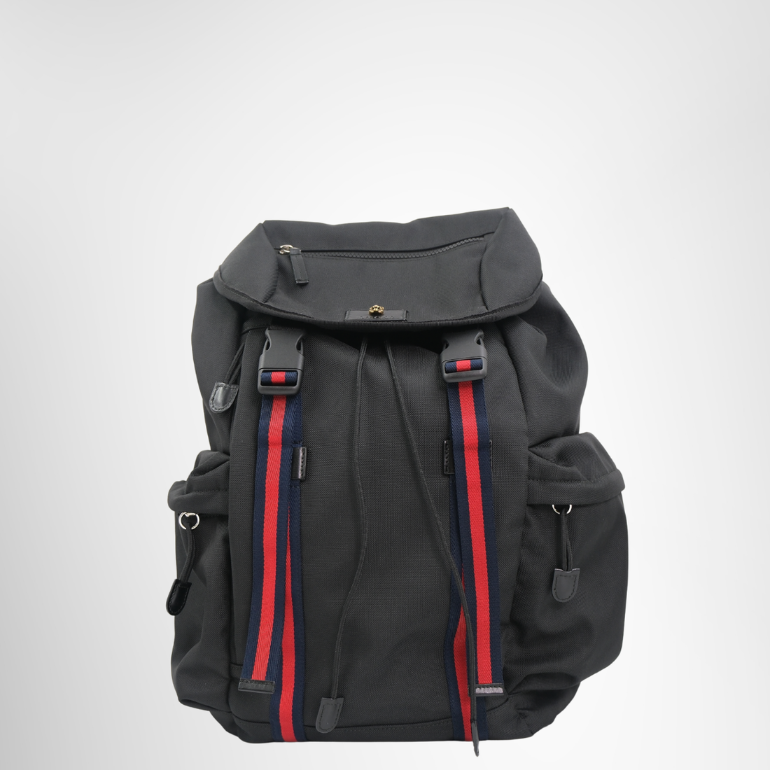 Gucci Techno Canvas Web Double Buckle Backpack – Pre-Owned Luxury Brand Bag – Antonio & Co – Front Page