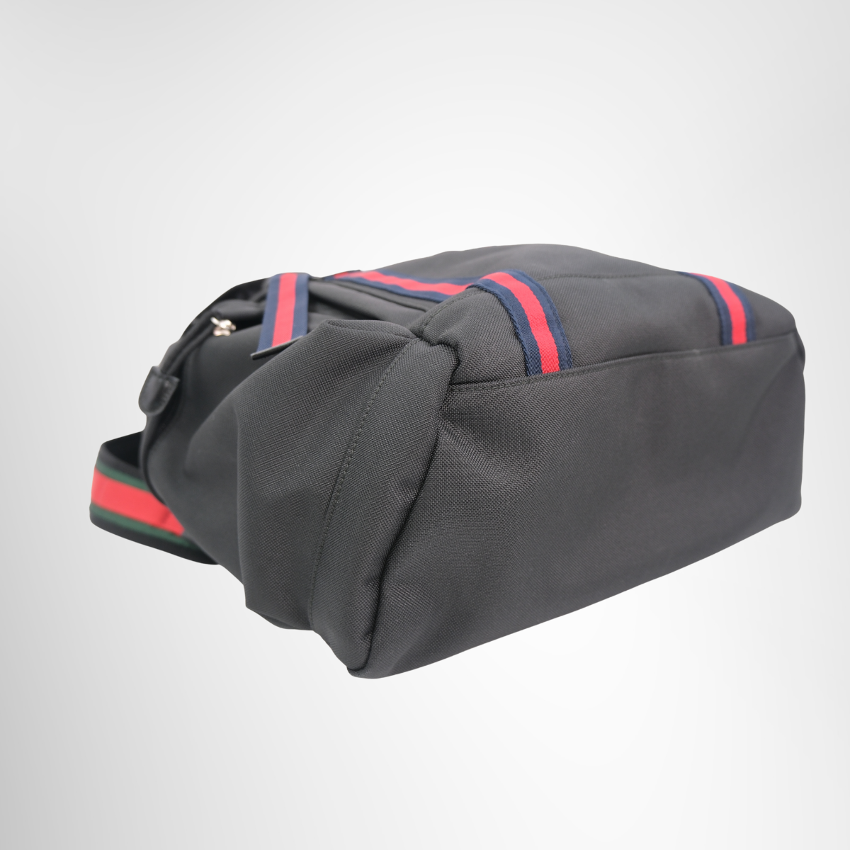 Gucci Techno Canvas Web Double Buckle Backpack – Pre-Owned Luxury Brand Bag – Antonio & Co – Left Corner