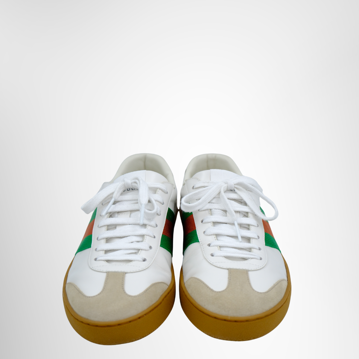 Gucci Pre-Owned Luxury G74 Web Sneakers - Antonio & Co. Front Page