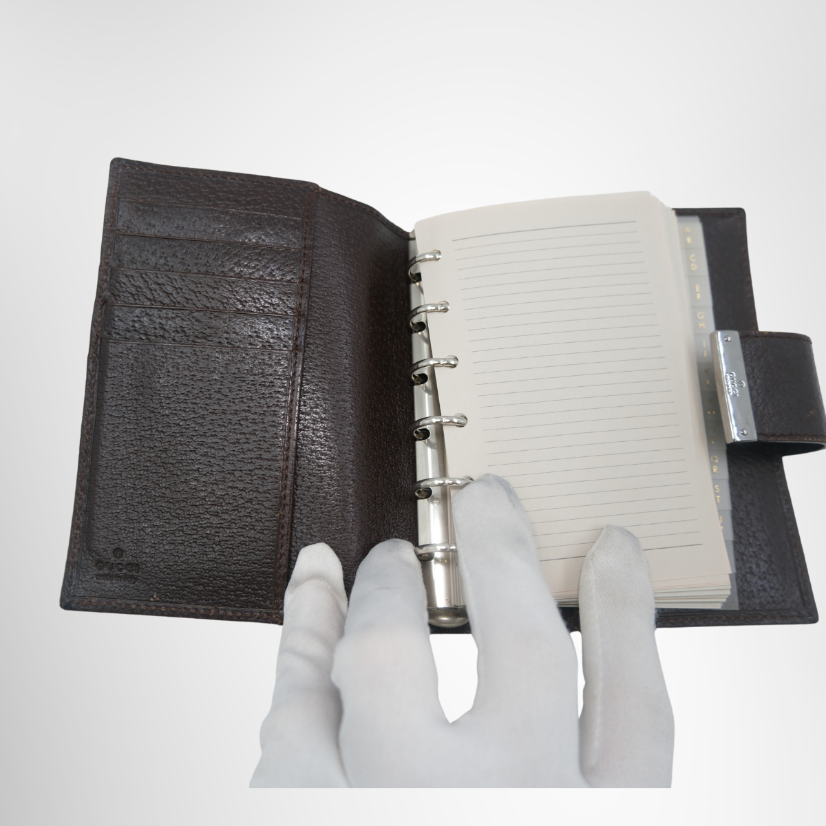 Gucci GG Canvas Agenda Notebook Cover – Pre-Owned Luxury Brand Accessories – Antonio & Co Interior View