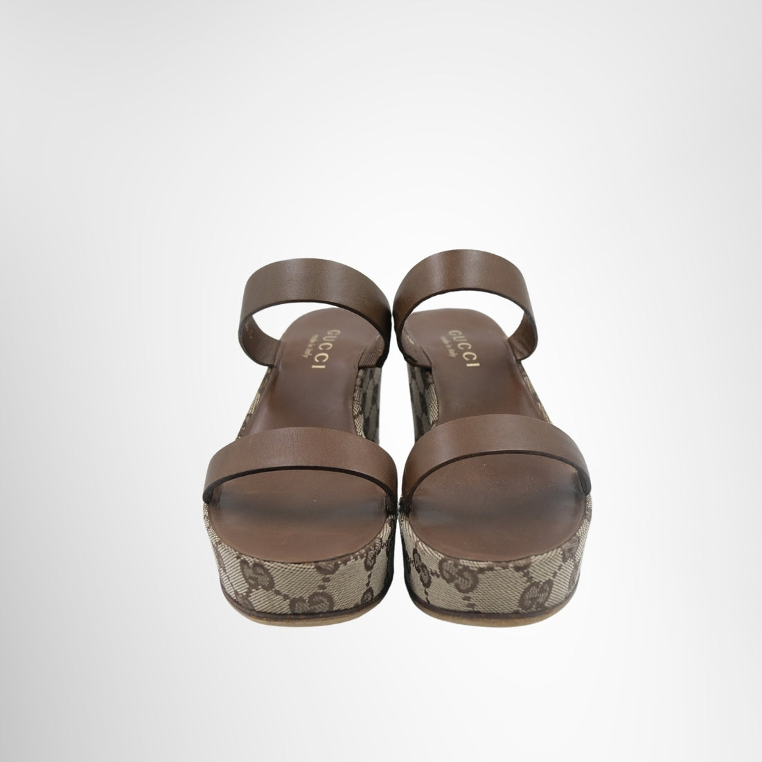 Gucci GG Canvas Platform Sandals – Pre-Owned Luxury Brand Shoes – Antonio & Co Front Page