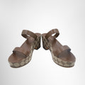 Gucci GG Canvas Platform Sandals – Pre-Owned Luxury Brand Shoes – Antonio & Co Front Wide View