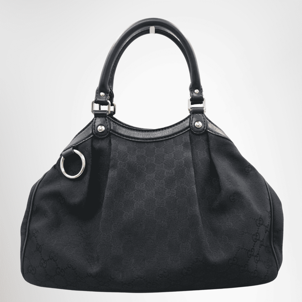Gucci Sukey GG Canvas Tote Bag - Black