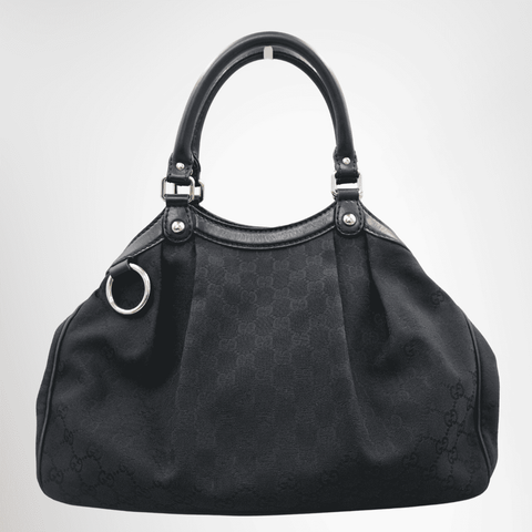 Gucci Sukey GG Canvas Tote Bag - Black