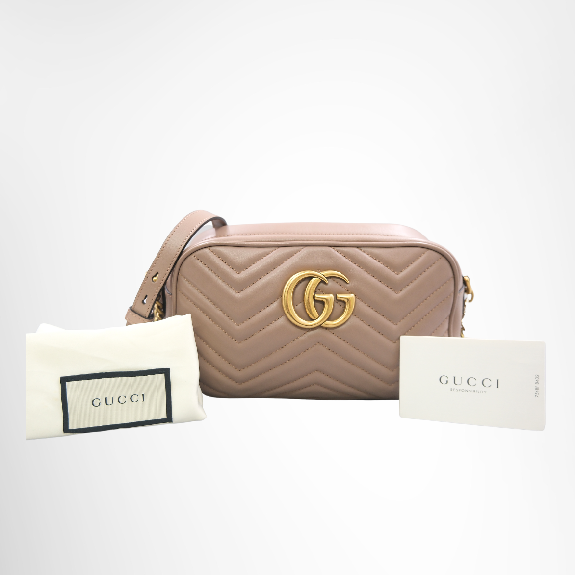 Gucci GG Marmont Camera Bag in Pink Beige