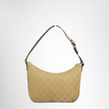 Gucci Preowned Luxury Bag 2000-2015 GG Gold Canvas Shoulder Bag Front View
