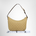 Gucci Preowned Luxury Bag 2000-2015 GG Gold Canvas Shoulder Bag Front View 3