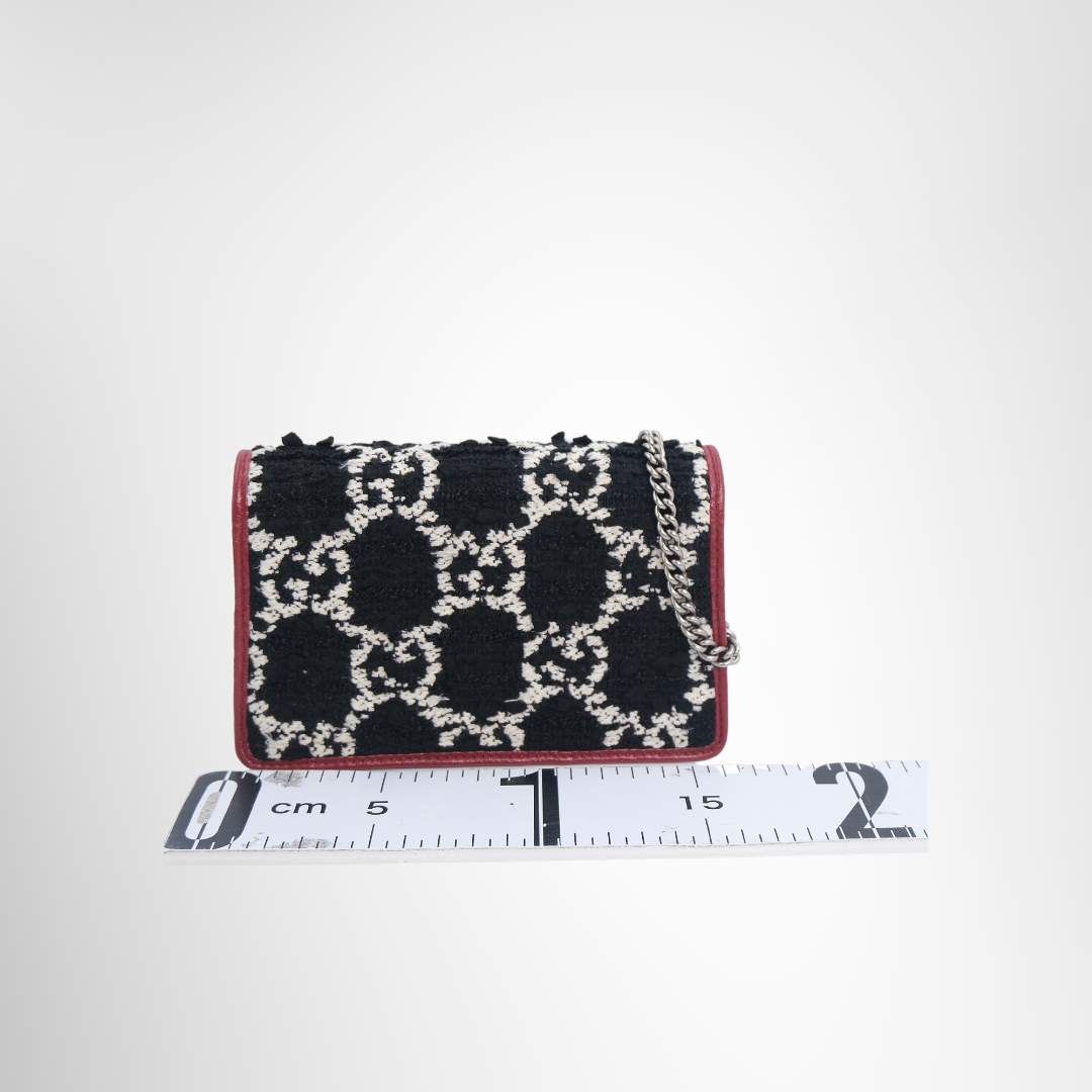 Gucci Preowned Luxury Bag Dionysus GG Tweed Super Mini Bag Back View