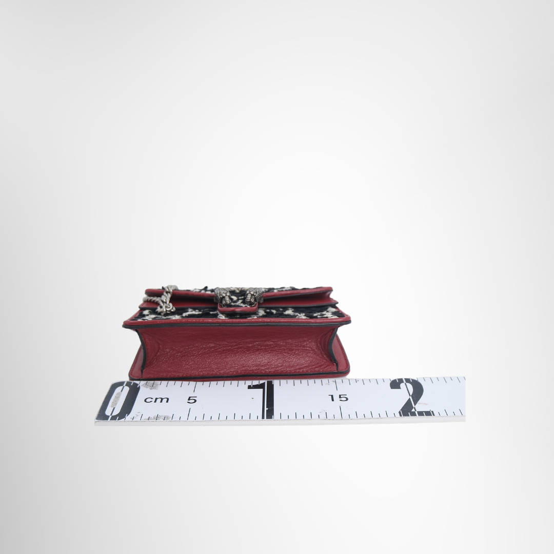 Gucci Preowned Luxury Bag Dionysus GG Tweed Super Mini Bag Bottom View