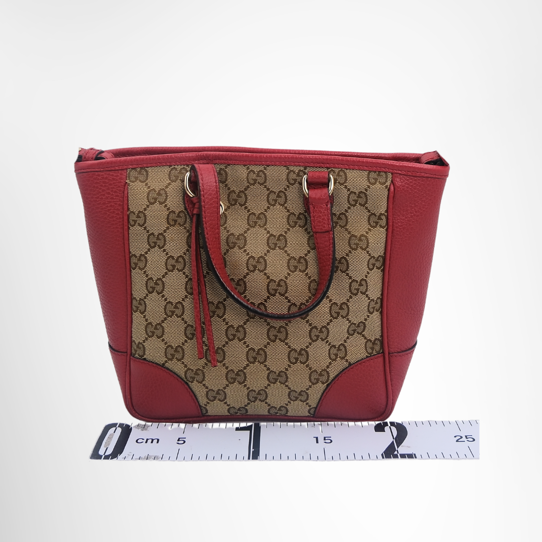 Gucci Preowned Luxury Bag GG Canvas Bree Satchel Back View