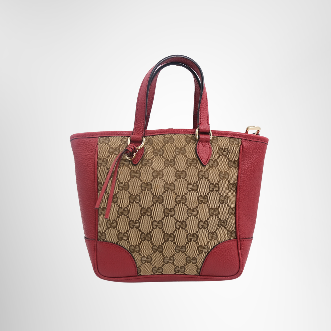 Gucci Preowned Luxury Bag GG Canvas Bree Satchel Front View