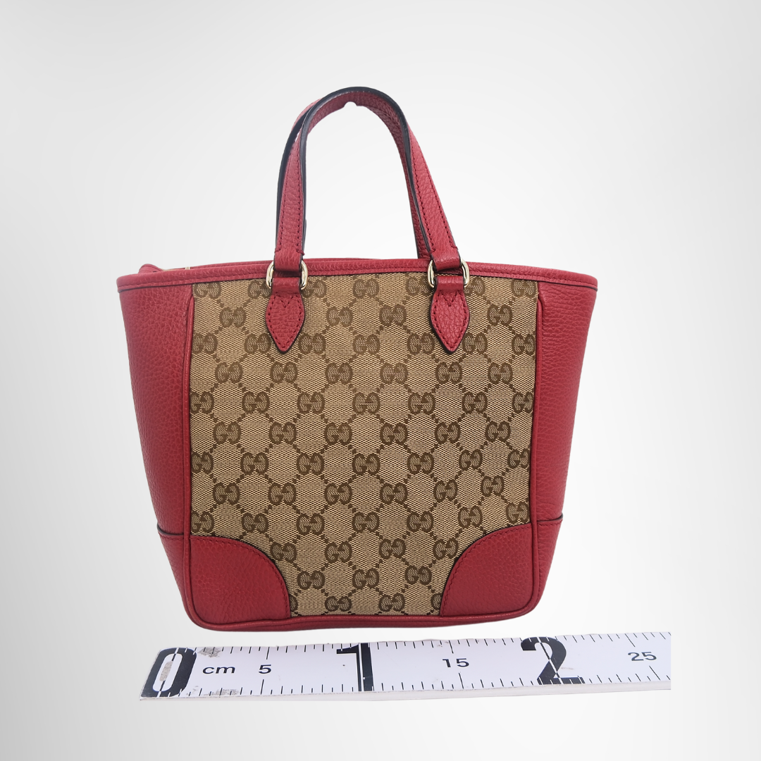 Gucci Preowned Luxury Bag GG Canvas Bree Satchel Front View 2