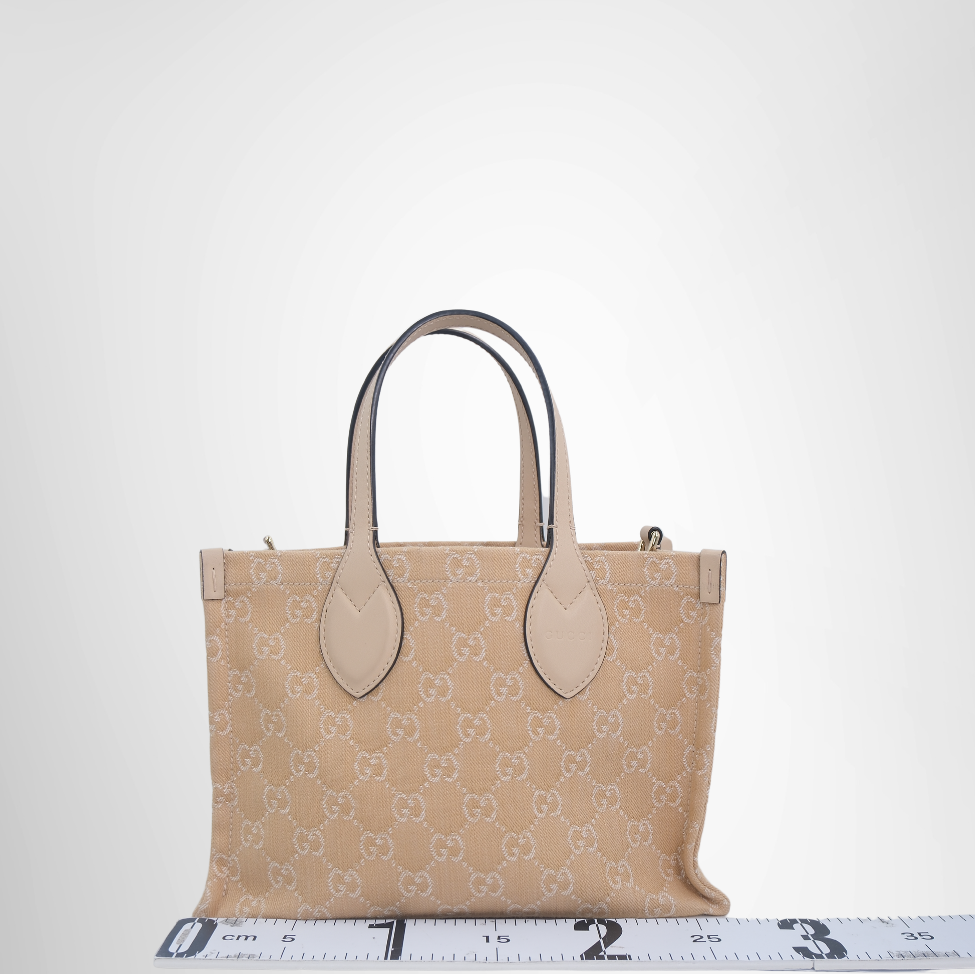 Gucci Preowned Luxury Bag GG Denim 2way Bag Back View