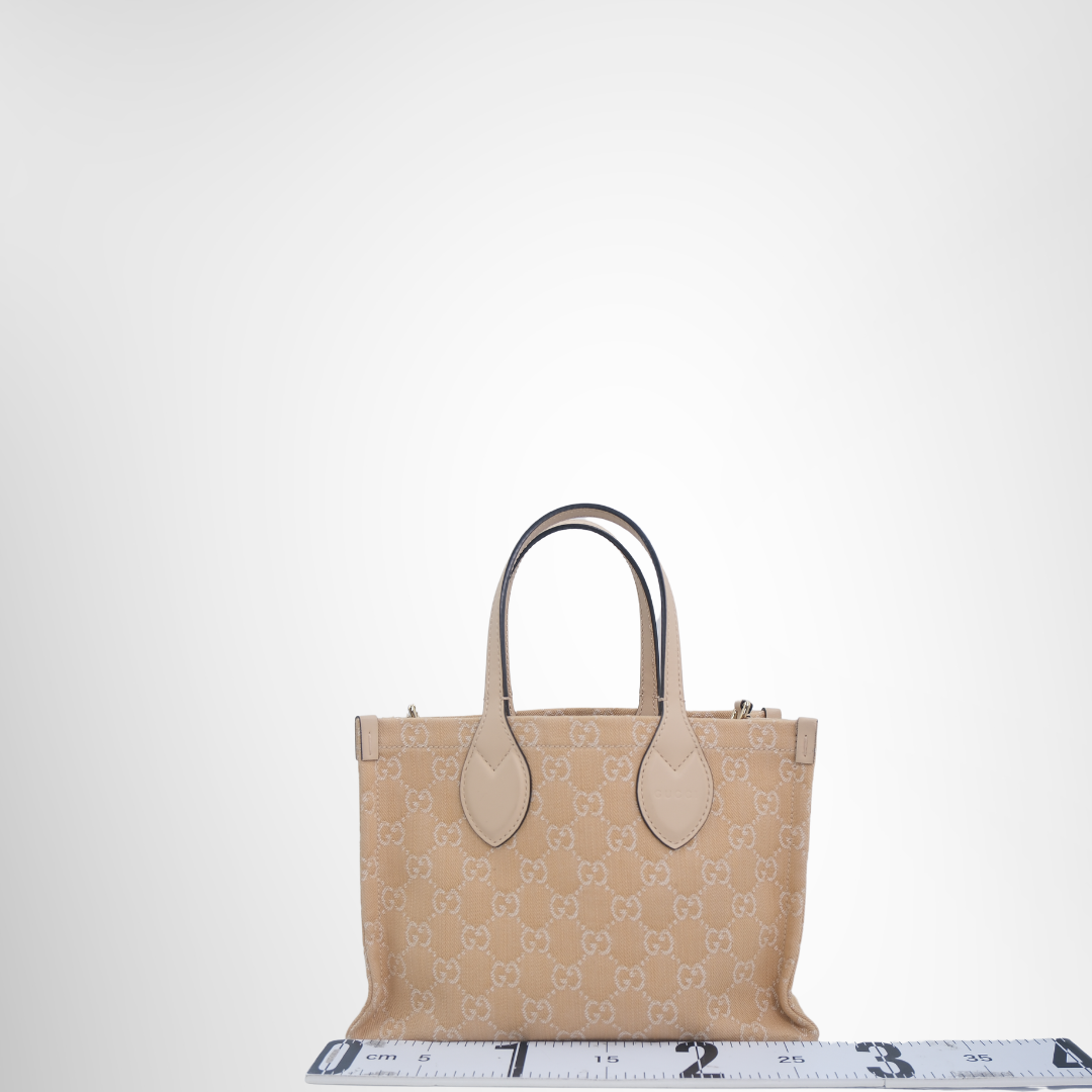 Gucci Preowned Luxury Bag GG Denim 2way Bag Back View 2