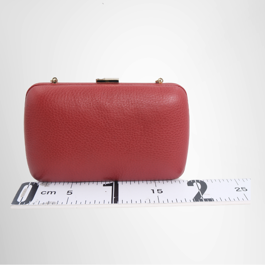 Gucci Preowned Luxury Bag Soho Interlocking G Embossed Chain Clutch Back View