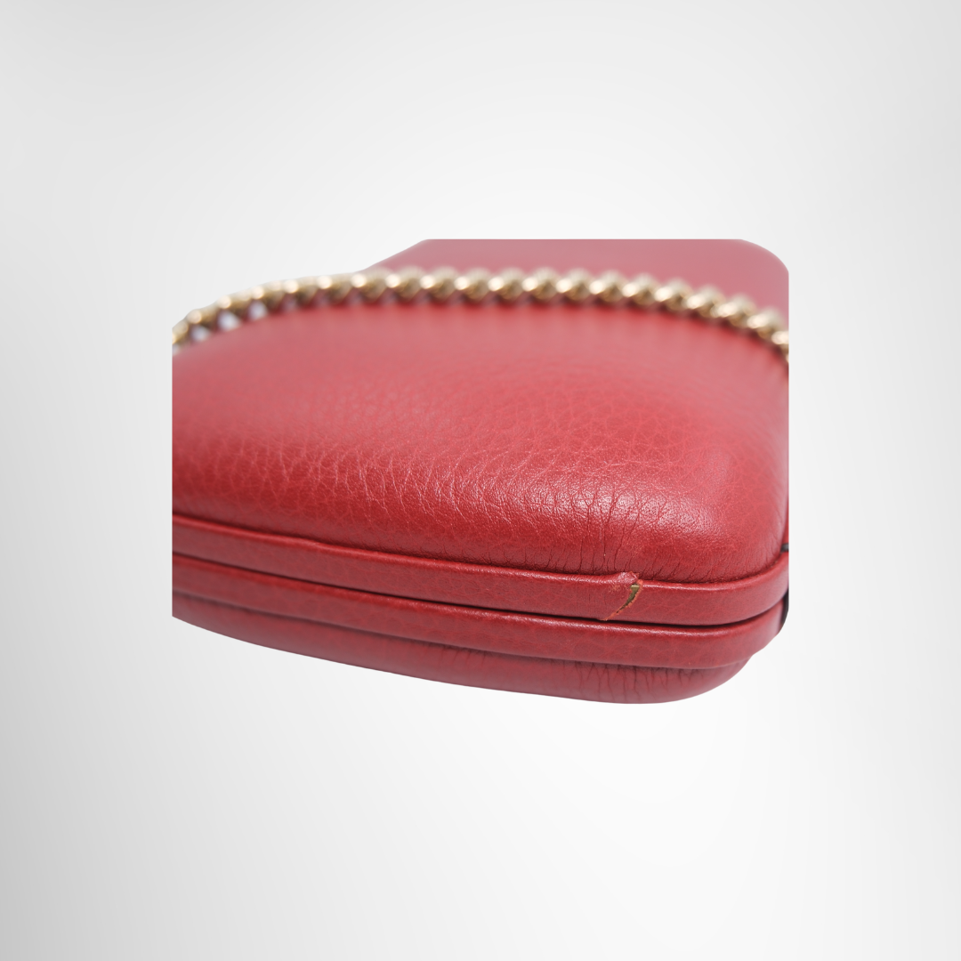 Gucci Preowned Luxury Bag Soho Interlocking G Embossed Chain Clutch Side View 2