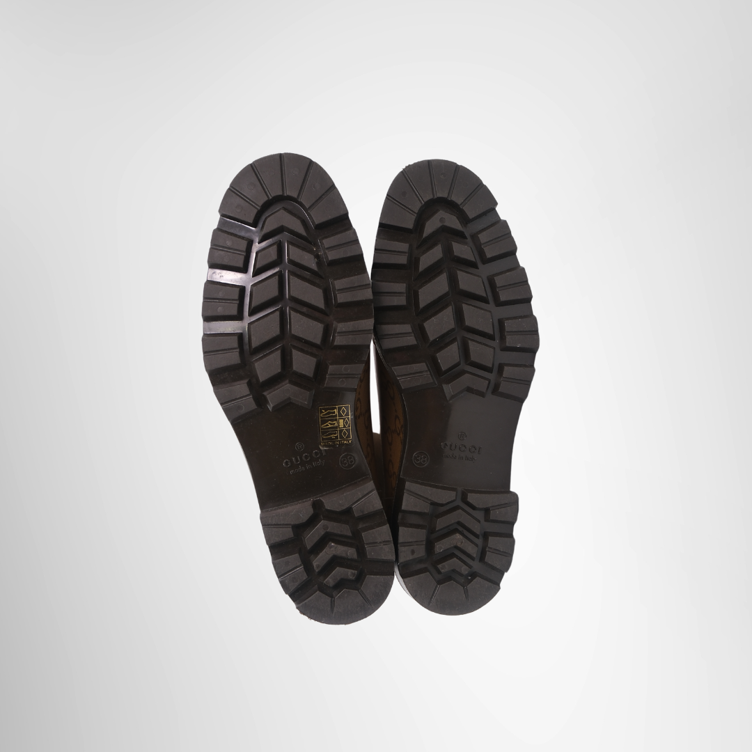 Gucci Preowned Luxury Boots GG Rain Boots Bottom View
